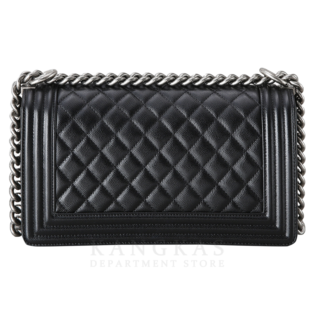 CHANEL(USED)샤넬 캐비어 보이샤넬 미듐 은장