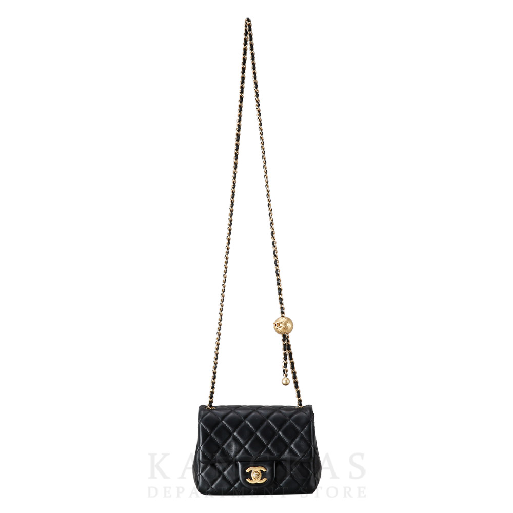 CHANEL(USED)샤넬 램스킨 클래식 쁘띠삭 골든볼