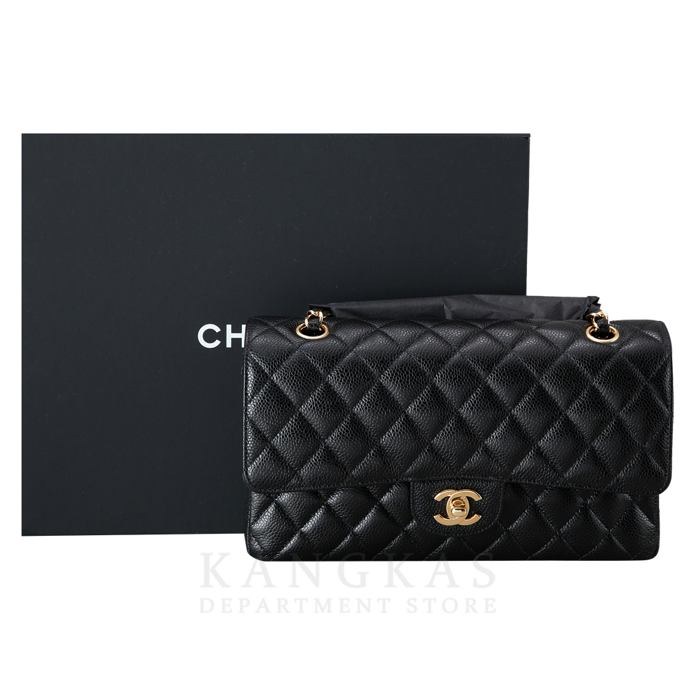 CHANEL(USED)샤넬 캐비어 클래식 미듐 플랩백 금장