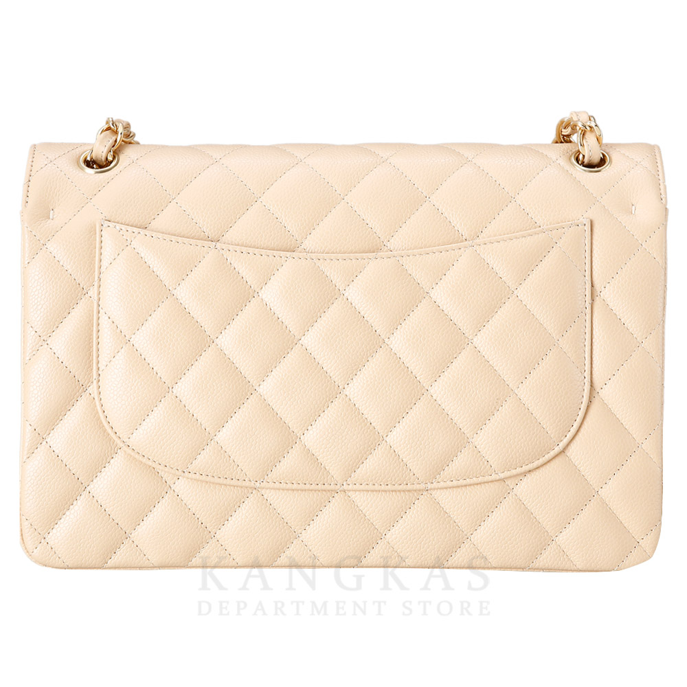 CHANEL(USED)샤넬 베이지 캐비어 클래식 라지 플랩백