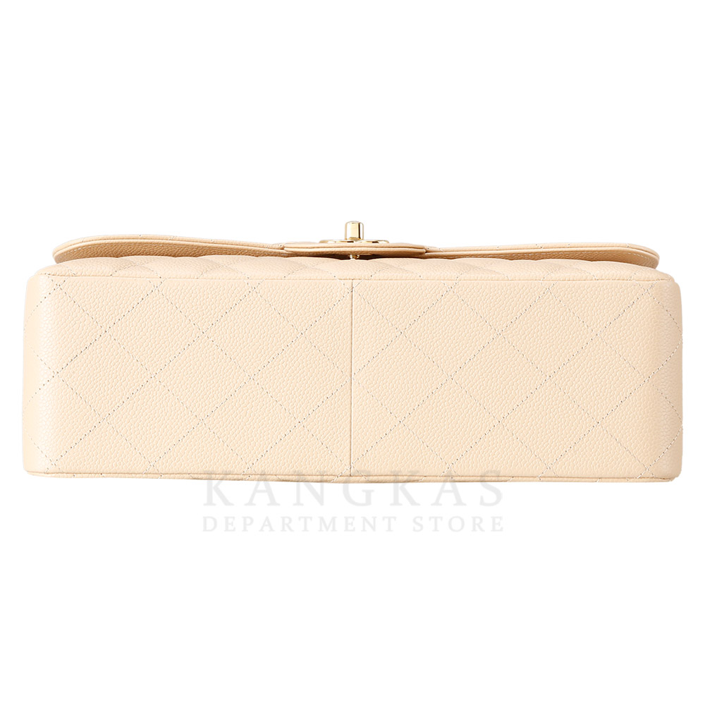 CHANEL(USED)샤넬 베이지 캐비어 클래식 라지 플랩백