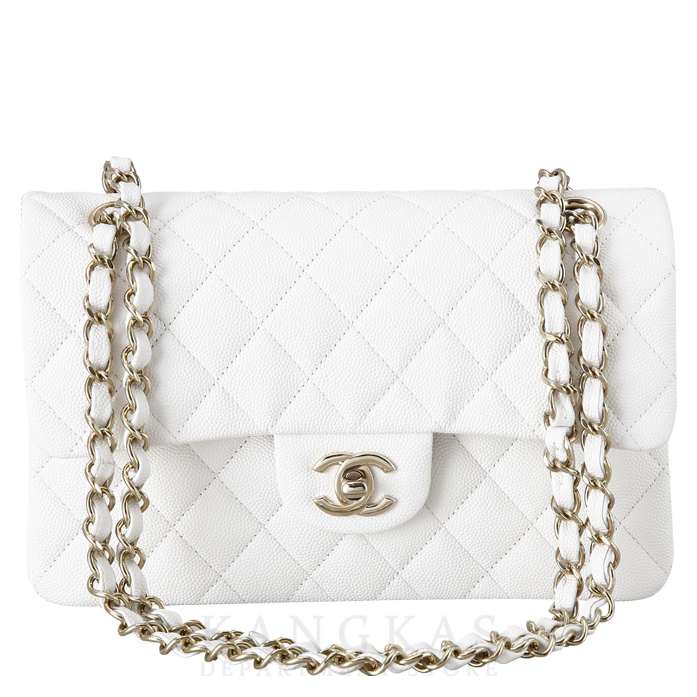 CHANEL(USED)샤넬 화이트 캐비어 클래식 스몰 플랩백