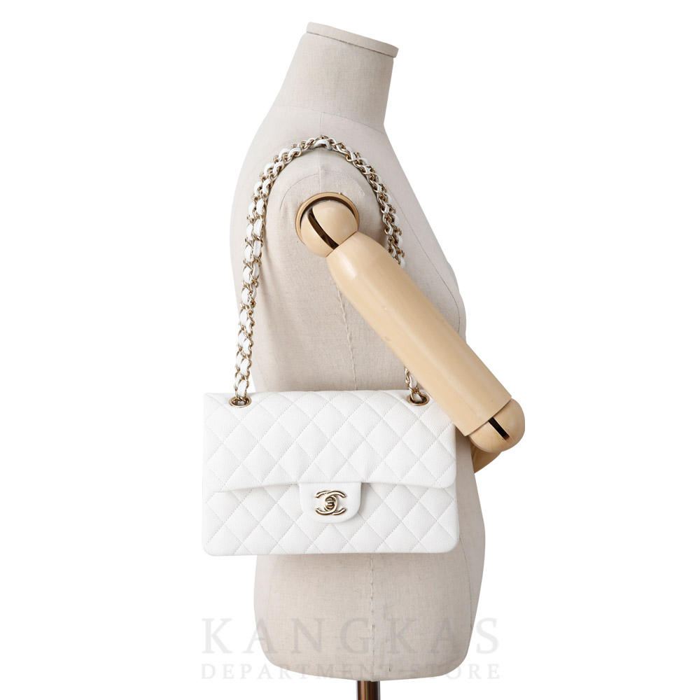 CHANEL(USED)샤넬 화이트 캐비어 클래식 스몰 플랩백