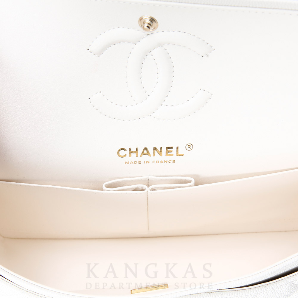 CHANEL(USED)샤넬 화이트 캐비어 클래식 스몰 플랩백