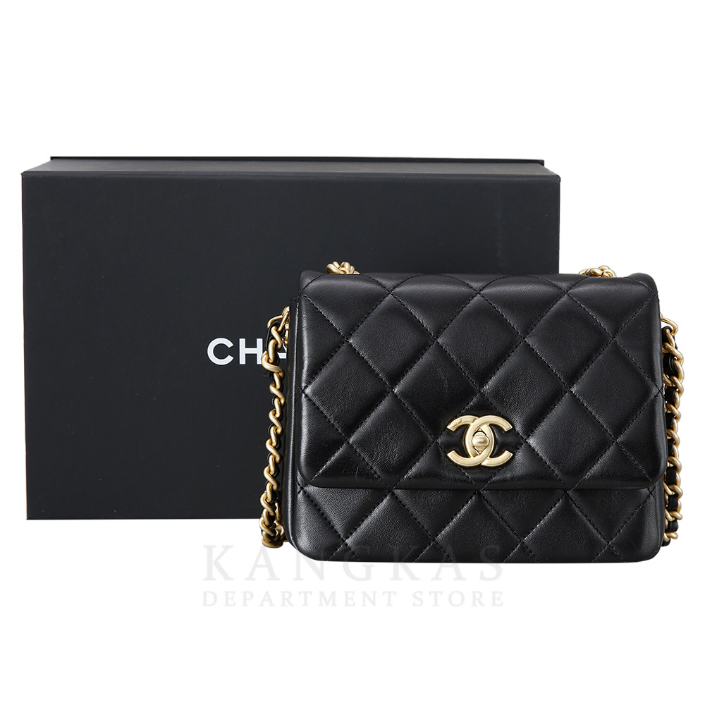 CHANEL(USED)샤넬 AS2734 사이트 노트 탑핸들 미니 체인백