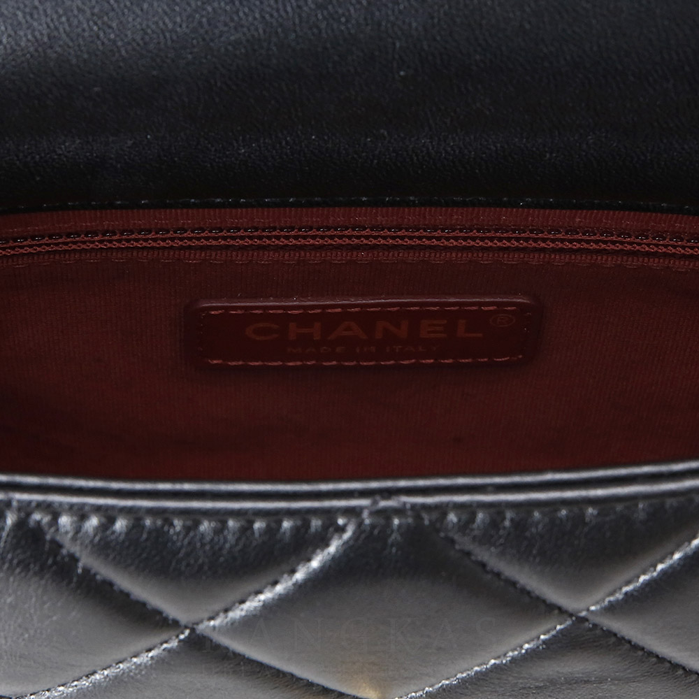 CHANEL(USED)샤넬 AS2734 사이트 노트 탑핸들 미니 체인백