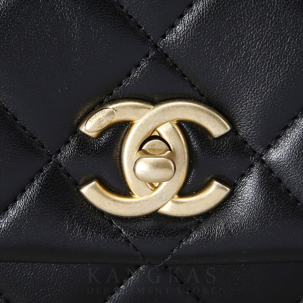 CHANEL(USED)샤넬 AS2734 사이트 노트 탑핸들 미니 체인백