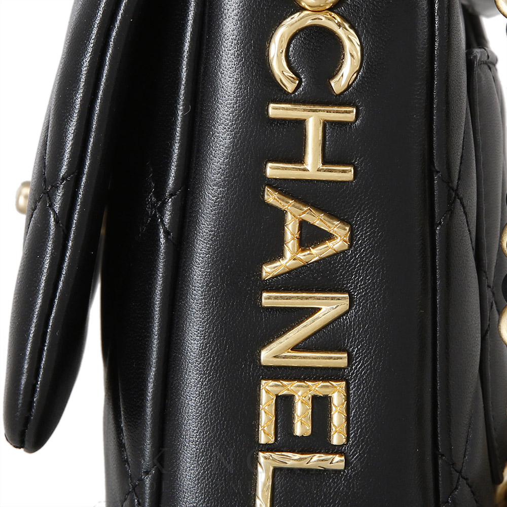 CHANEL(USED)샤넬 AS2734 사이트 노트 탑핸들 미니 체인백