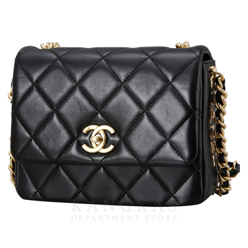 CHANEL(USED)샤넬 AS2734 사이트 노트 탑핸들 미니 체인백