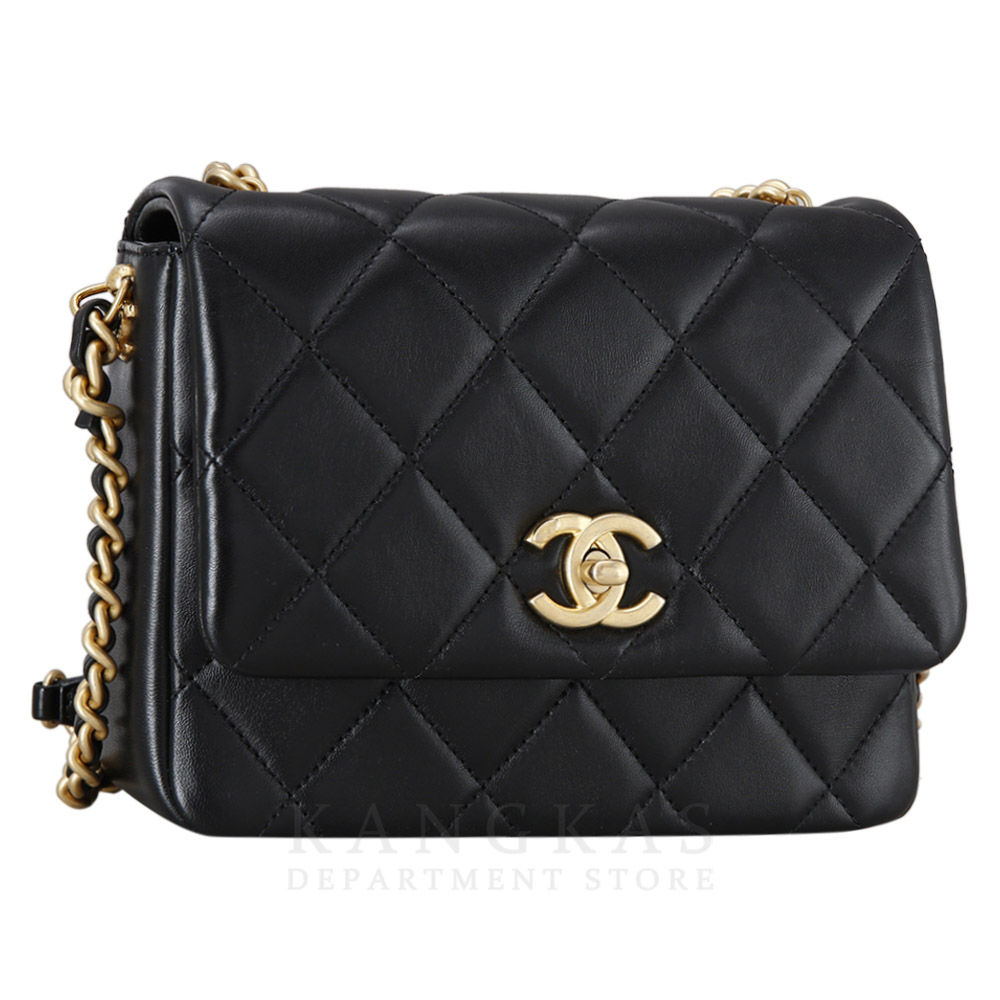 CHANEL(USED)샤넬 AS2734 사이트 노트 탑핸들 미니 체인백