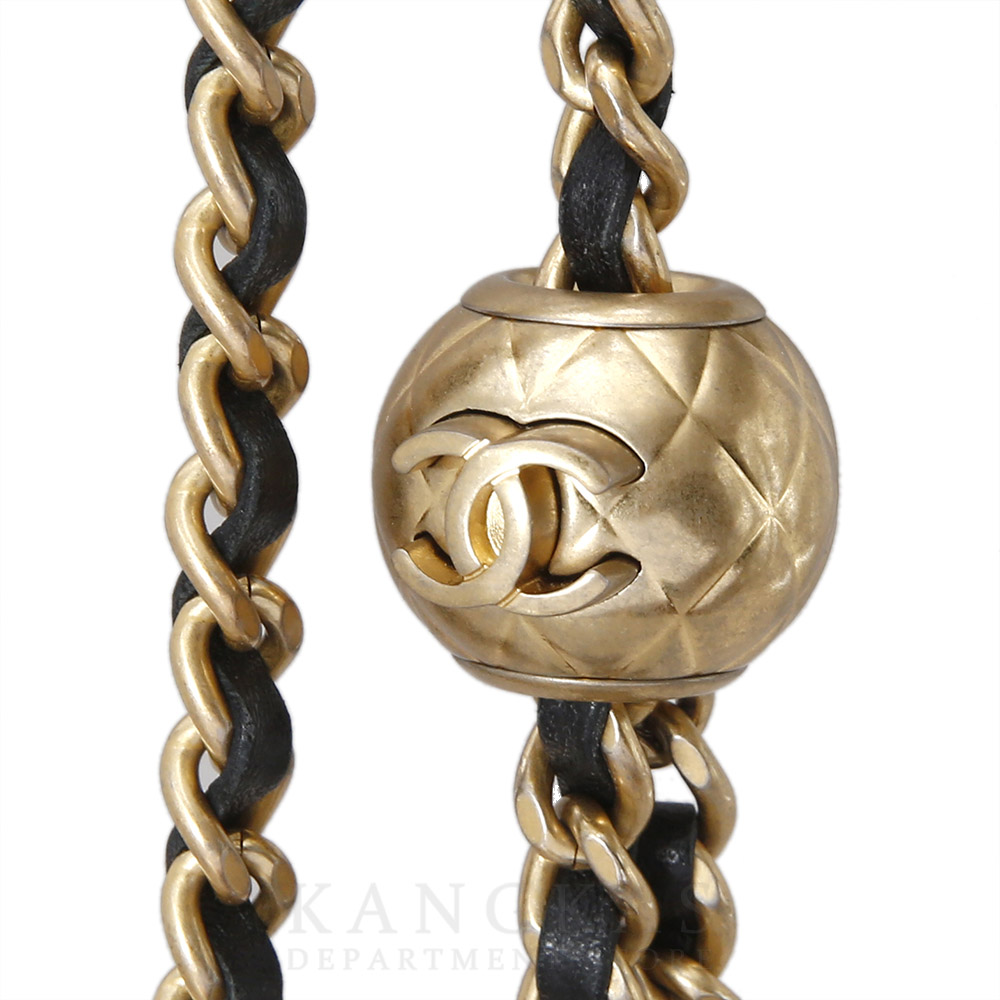 CHANEL(USED)샤넬 램스킨 베니티 골든볼 체인 백