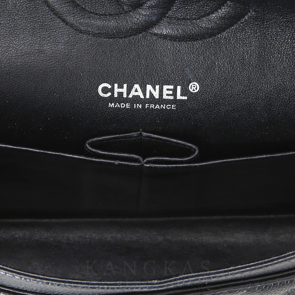 CHANEL(USED)샤넬 클래식 캐비어 미듐 블랙 은장