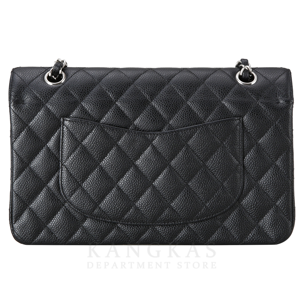CHANEL(USED)샤넬 클래식 캐비어 미듐 블랙 은장