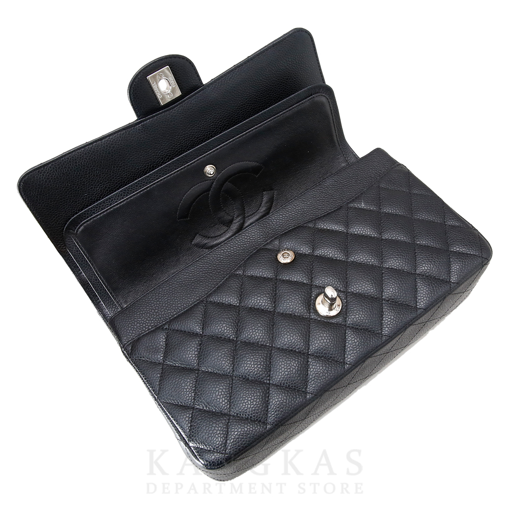 CHANEL(USED)샤넬 클래식 캐비어 미듐 블랙 은장