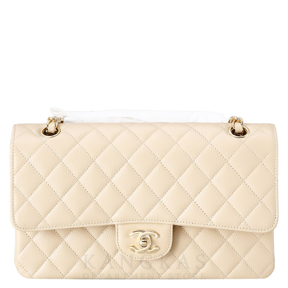 CHANEL(USED)샤넬 클래식 캐비어 미듐 베이지