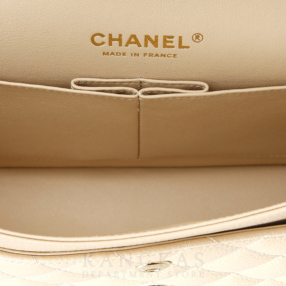 CHANEL(USED)샤넬 클래식 캐비어 미듐 베이지