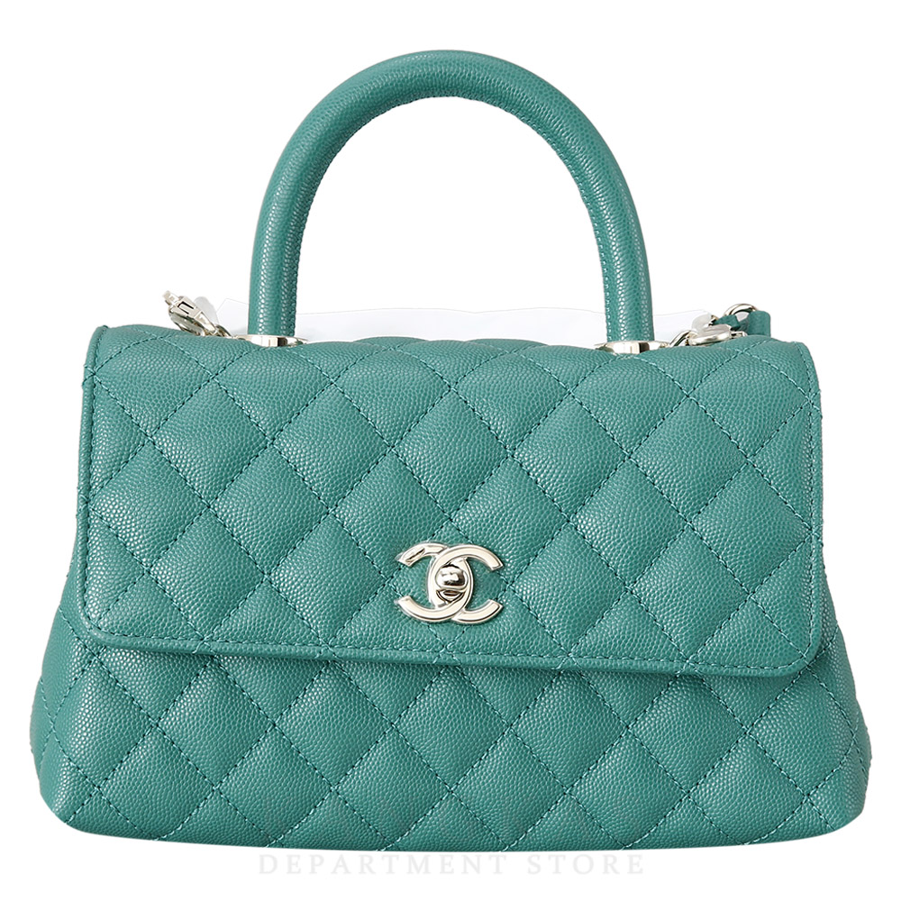 CHANEL(NEW)샤넬 캐비어 코코핸들23 스몰 그린 (새상품) NEW PRODUCT