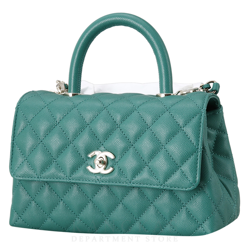 CHANEL(NEW)샤넬 캐비어 코코핸들23 스몰 그린 (새상품) NEW PRODUCT