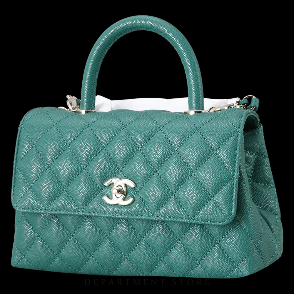 CHANEL(NEW)샤넬 캐비어 코코핸들23 스몰 그린 (새상품) NEW PRODUCT