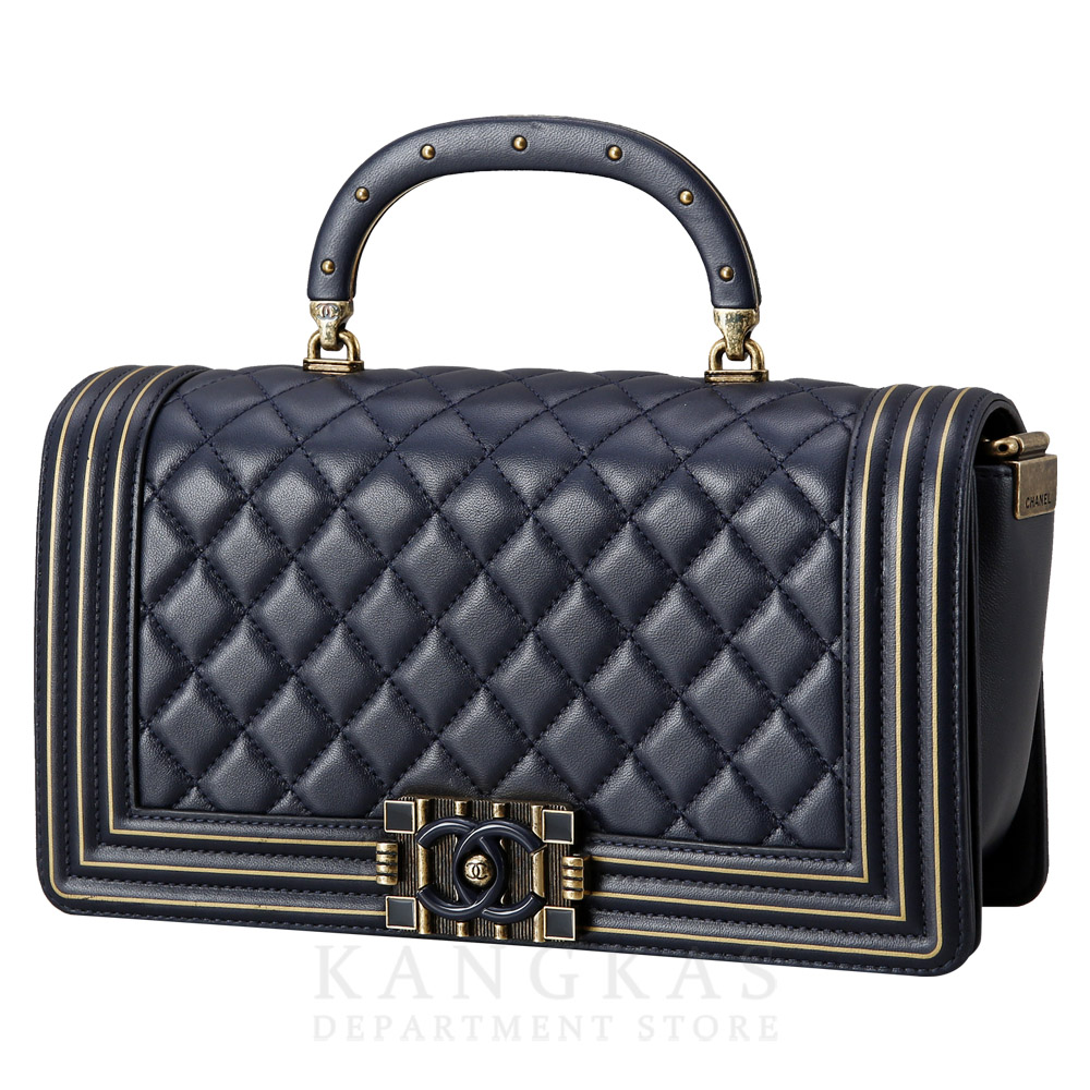 CHANEL(USED)샤넬 램스킨 시즌 탑핸들 보이샤넬 미듐 캉카스백화점