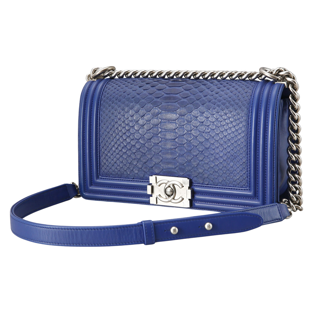 CHANEL(USED)샤넬 보이샤넬 파이톤 미듐