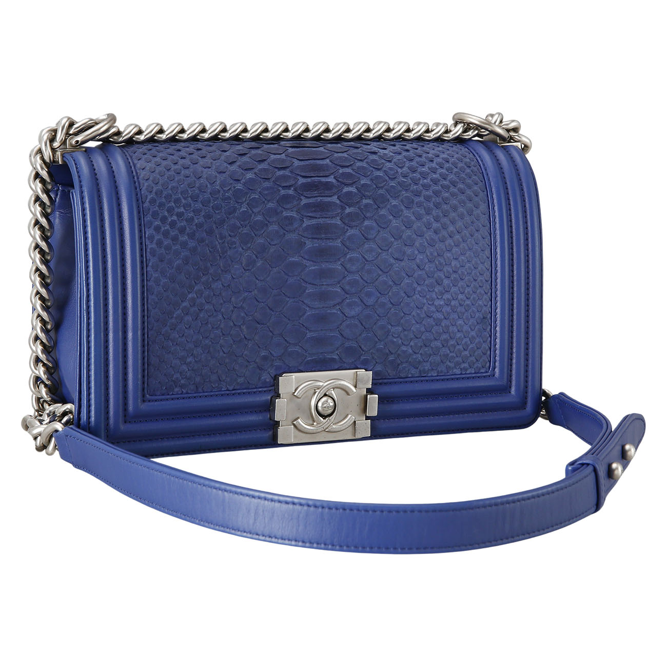 CHANEL(USED)샤넬 보이샤넬 파이톤 미듐