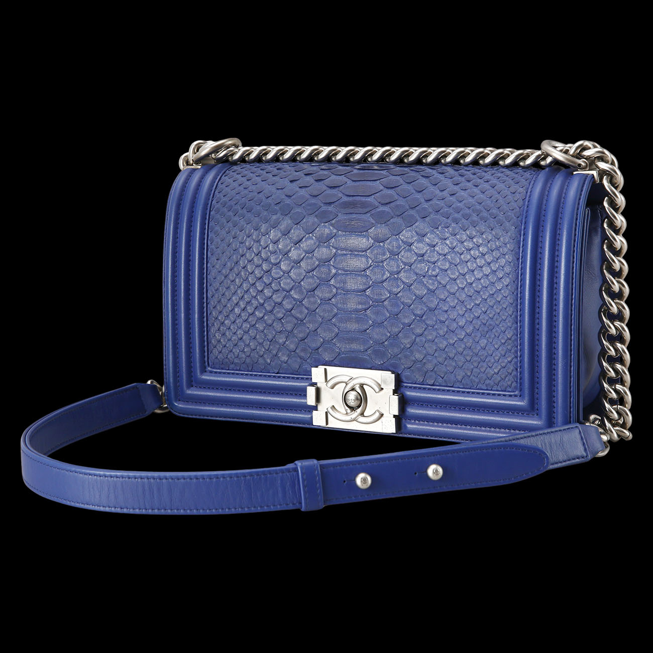 CHANEL(USED)샤넬 보이샤넬 파이톤 미듐