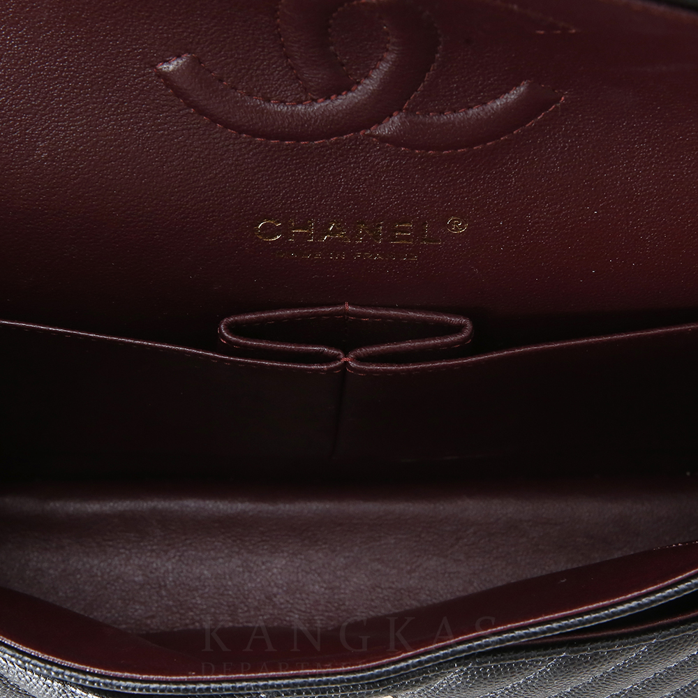 CHANEL(USED)샤넬 클래식 캐비어 쉐브론 미듐