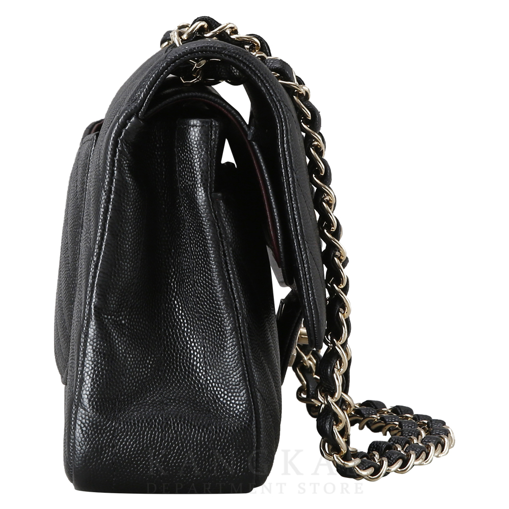 CHANEL(USED)샤넬 클래식 캐비어 쉐브론 미듐