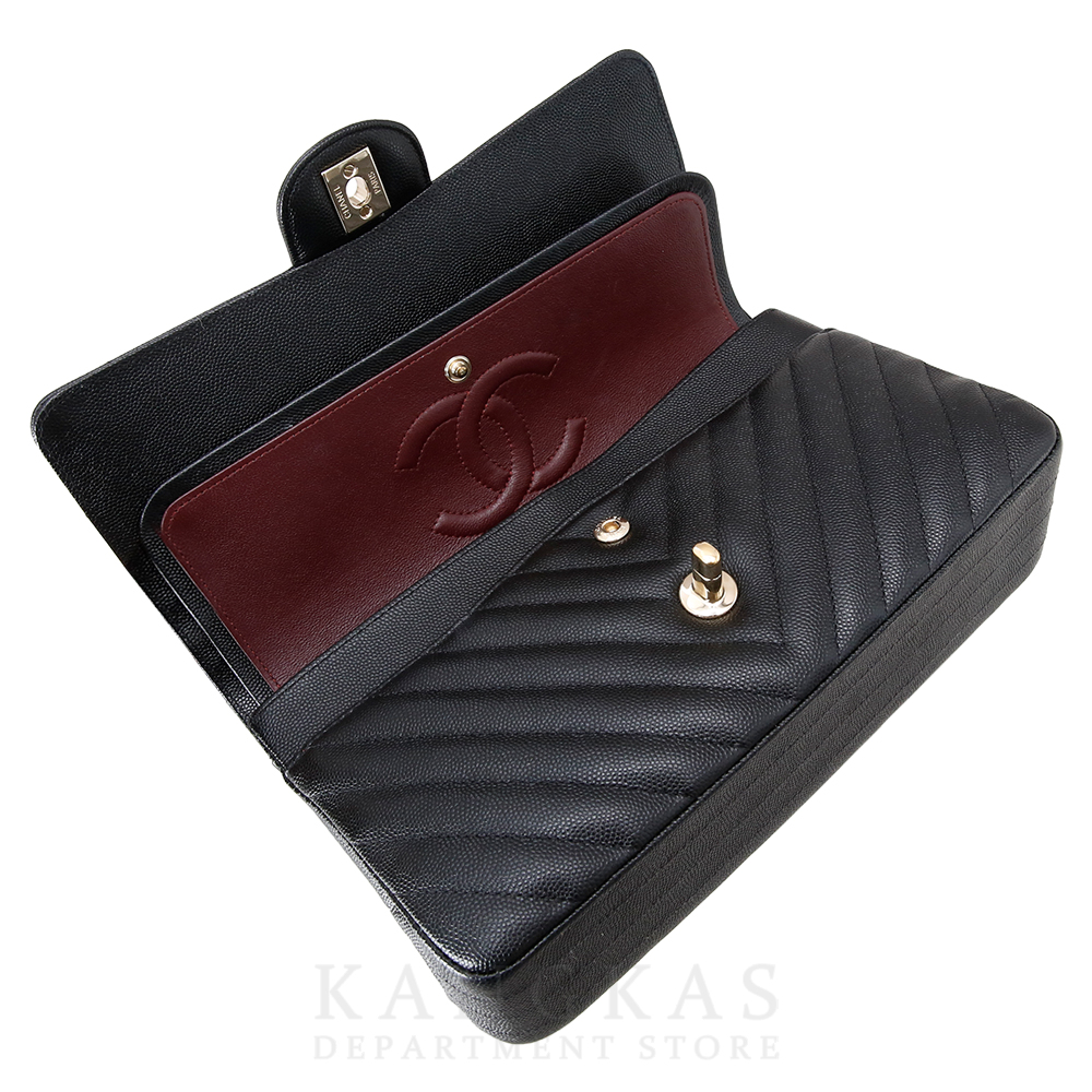 CHANEL(USED)샤넬 클래식 캐비어 쉐브론 미듐