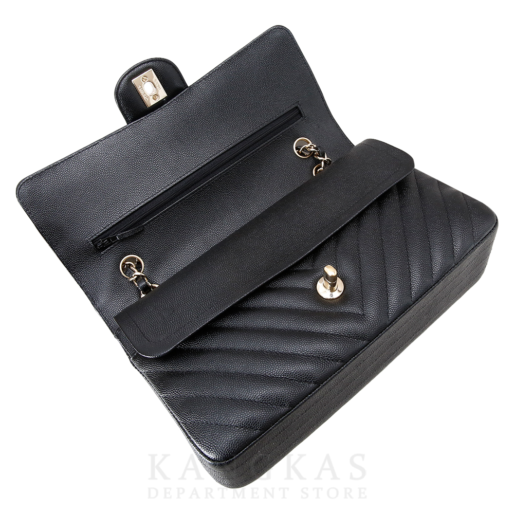 CHANEL(USED)샤넬 클래식 캐비어 쉐브론 미듐