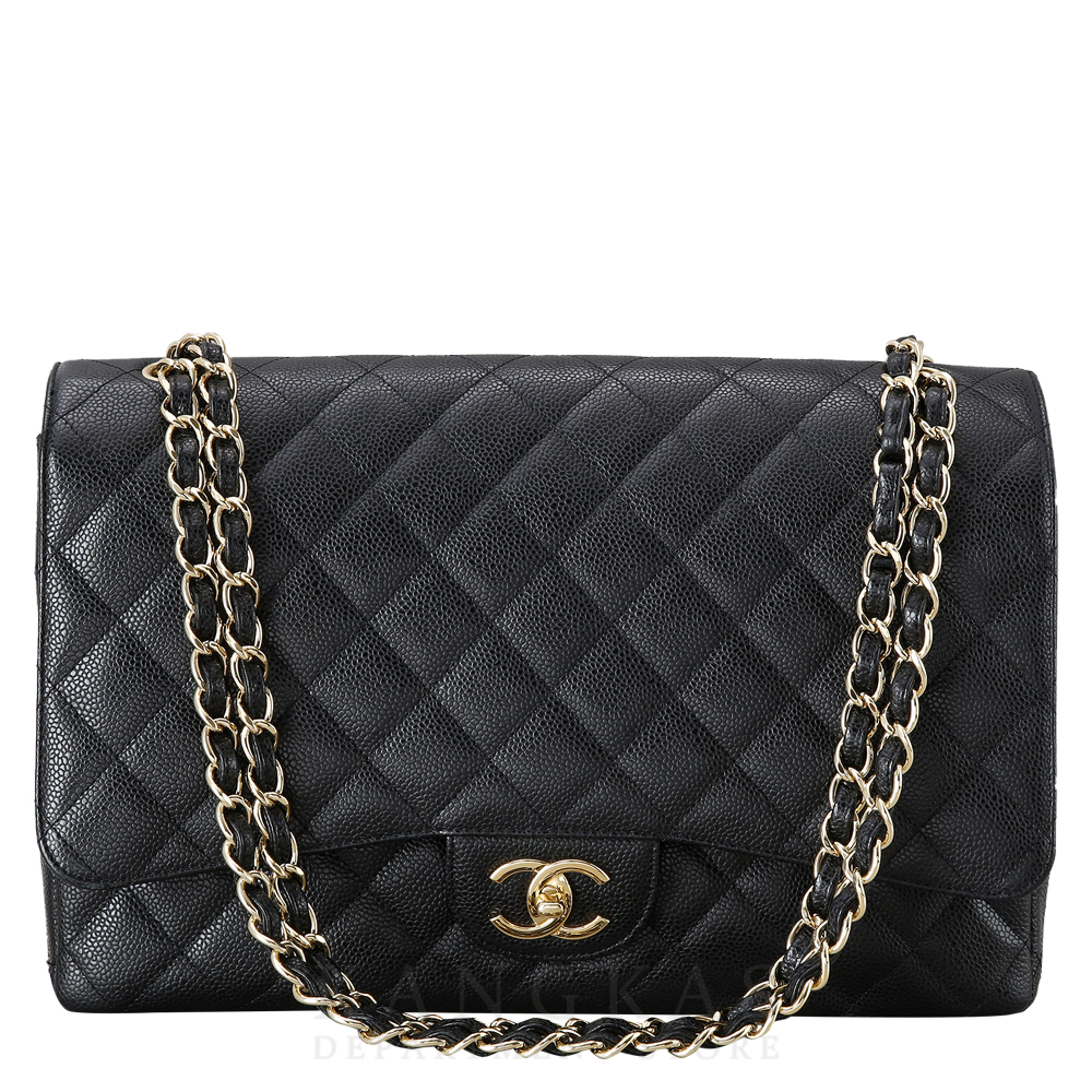 CHANEL(USED)샤넬 클래식 캐비어 맥시 블랙