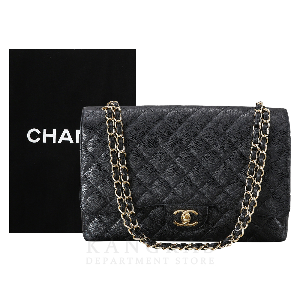CHANEL(USED)샤넬 클래식 캐비어 맥시 블랙