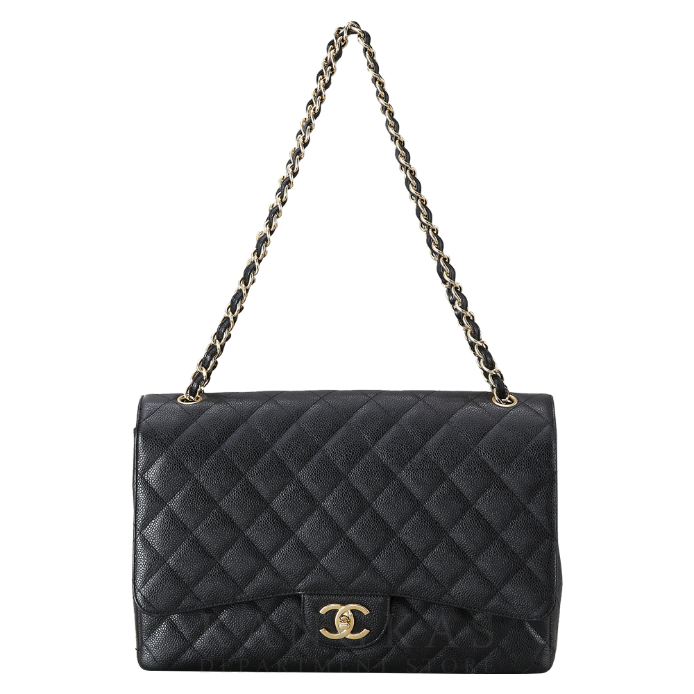 CHANEL(USED)샤넬 클래식 캐비어 맥시 블랙