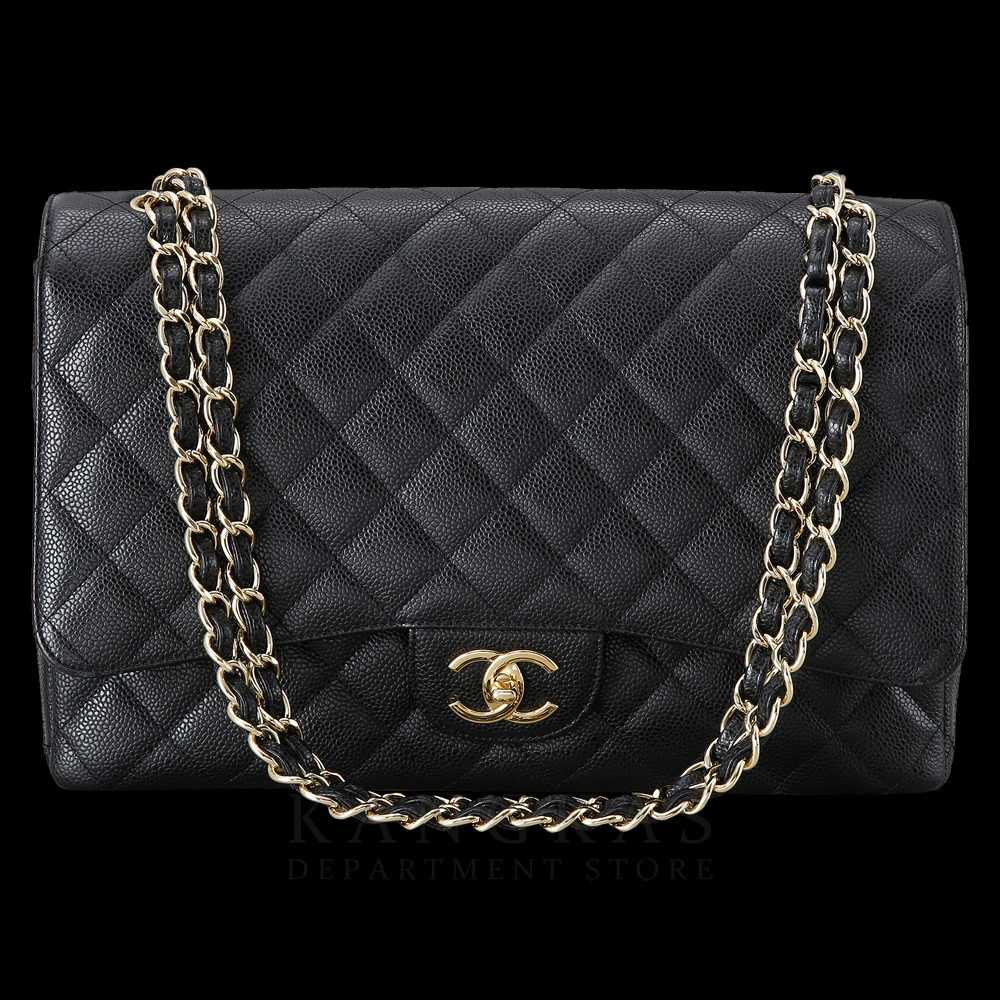 CHANEL(USED)샤넬 클래식 캐비어 맥시 블랙