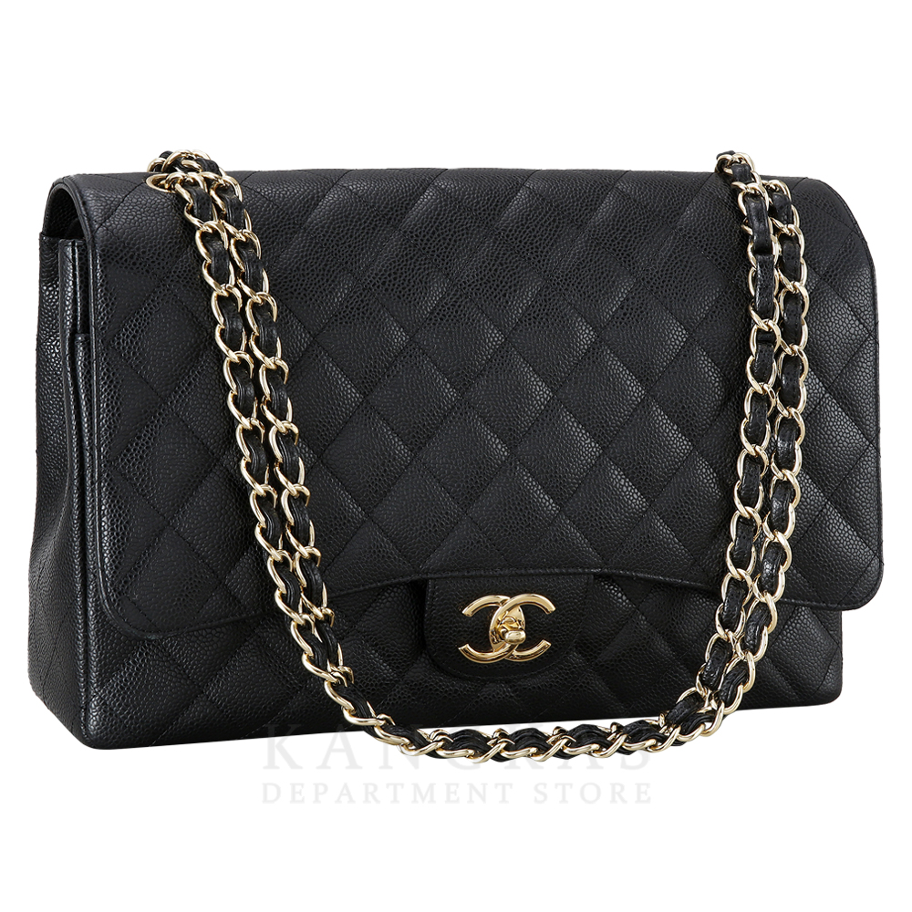 CHANEL(USED)샤넬 클래식 캐비어 맥시 블랙