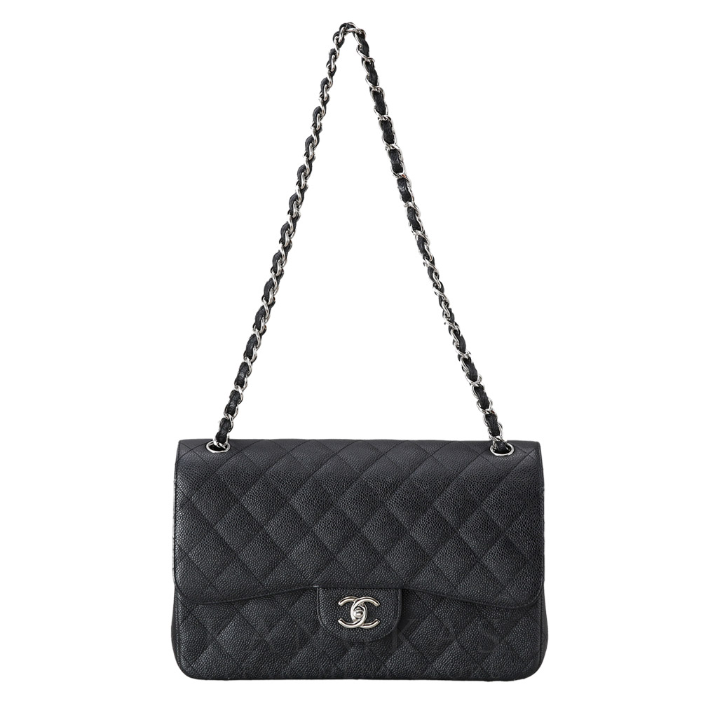 CHANEL(USED)샤넬 클래식 캐비어 점보 블랙
