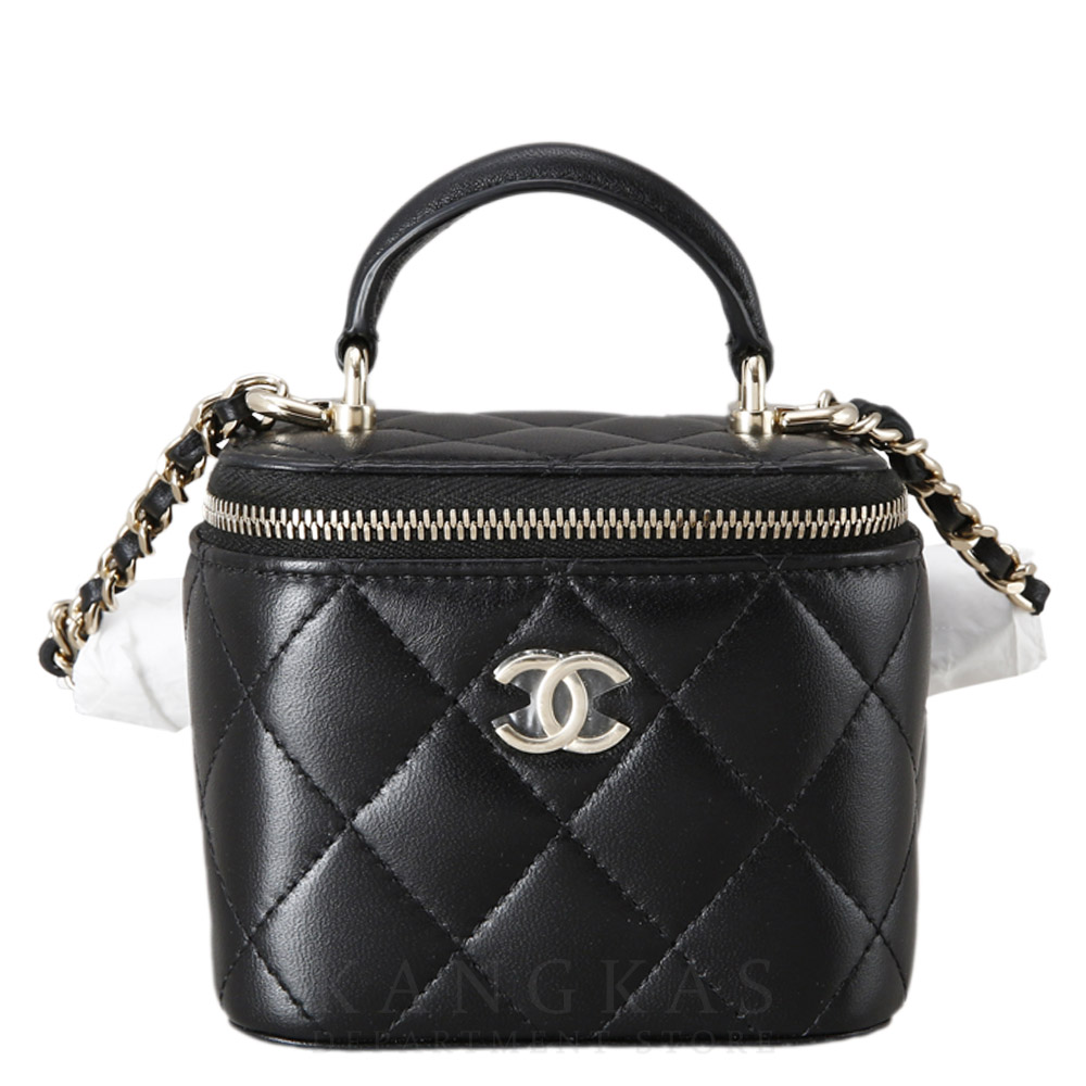 CHANEL(USED)샤넬 베니티 탑핸들 미니 체인 크로스백 블랙