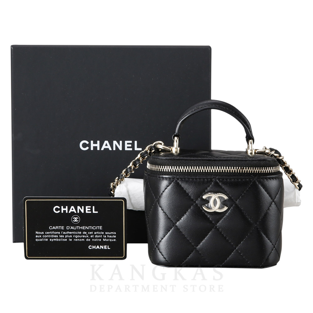 CHANEL(USED)샤넬 베니티 탑핸들 미니 체인 크로스백 블랙