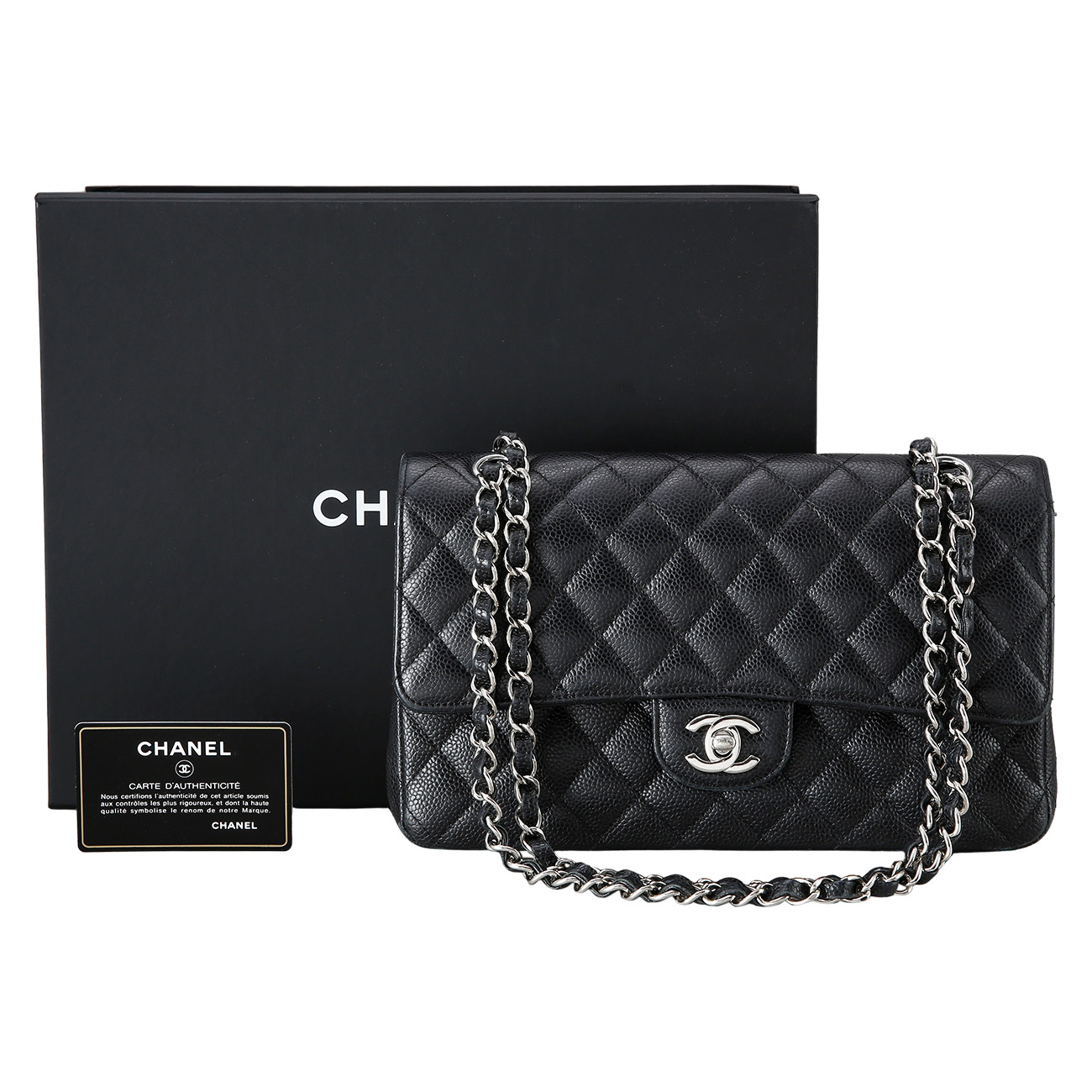 CHANEL(USED)샤넬 클래식 캐비어 미듐