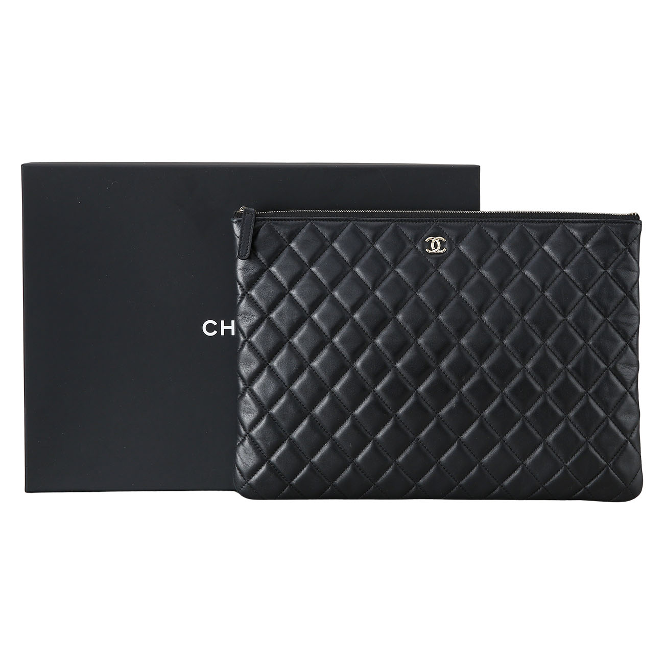 CHANEL(USED)샤넬 램스킨 클러치 라지