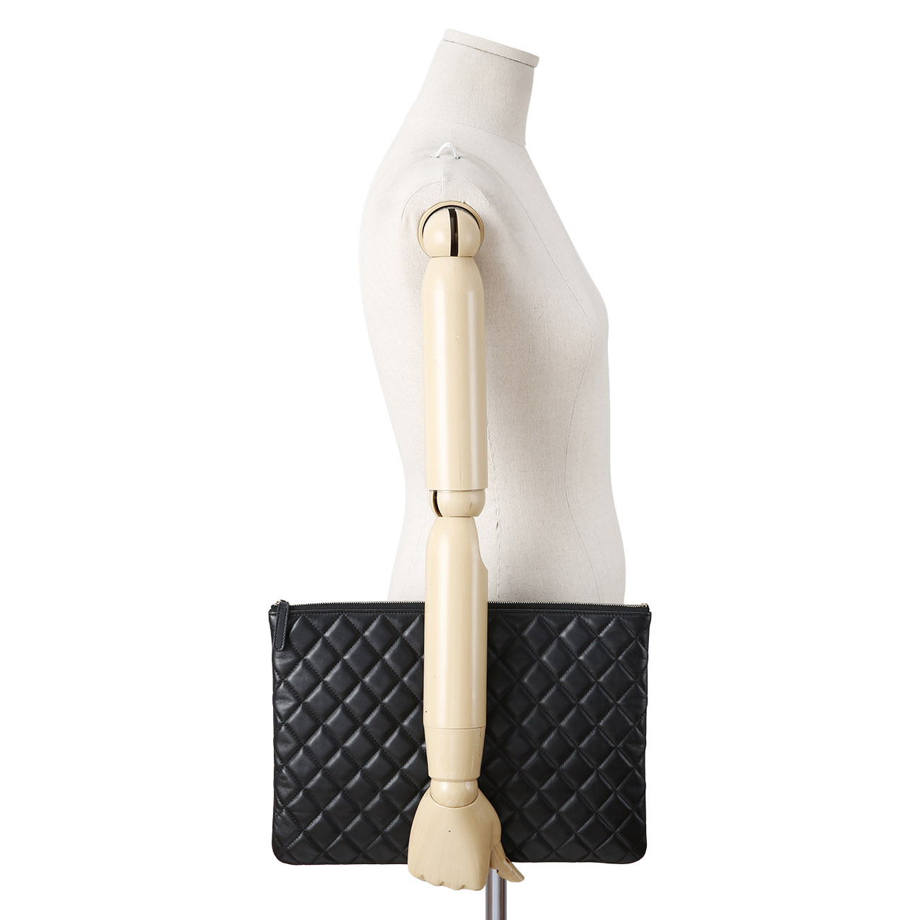 CHANEL(USED)샤넬 램스킨 클러치 라지