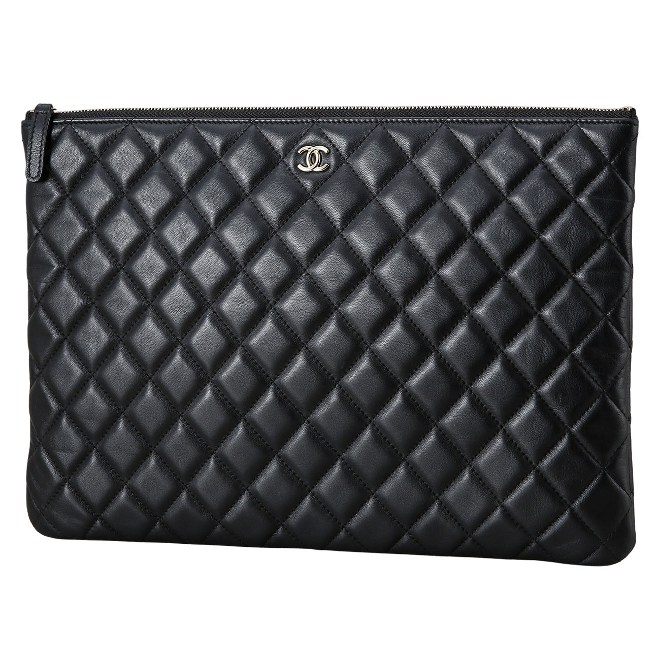 CHANEL(USED)샤넬 램스킨 클러치 라지