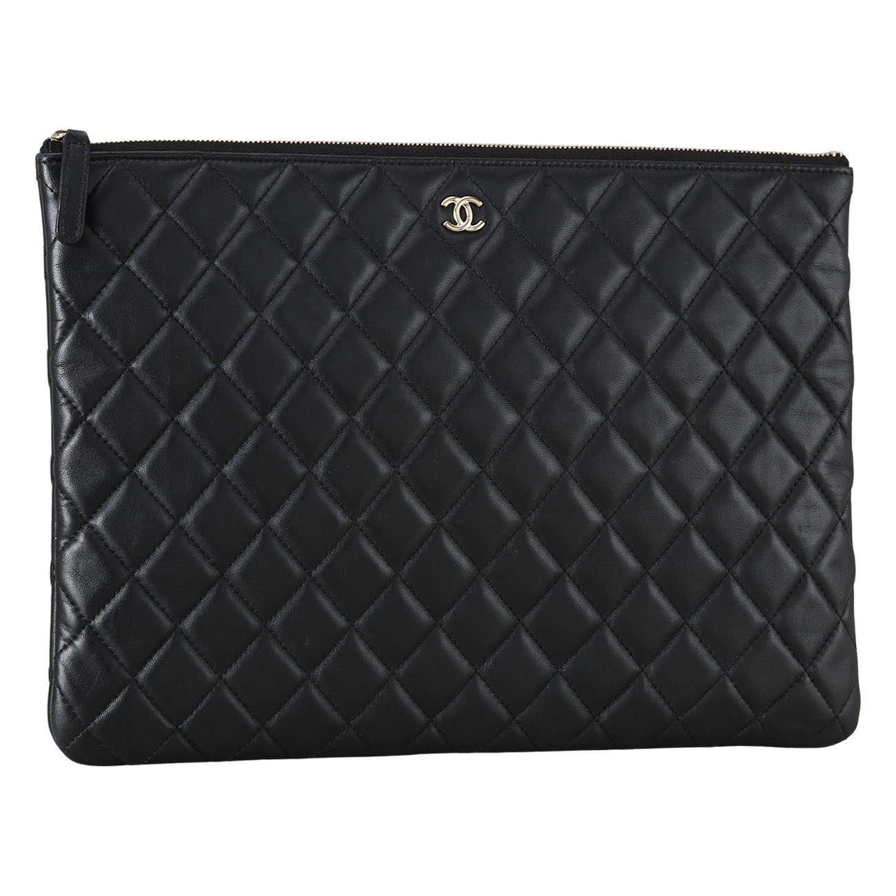 CHANEL(USED)샤넬 램스킨 클러치 라지