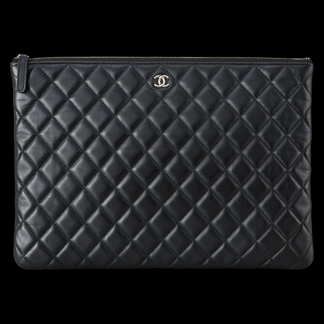 CHANEL(USED)샤넬 램스킨 클러치 라지