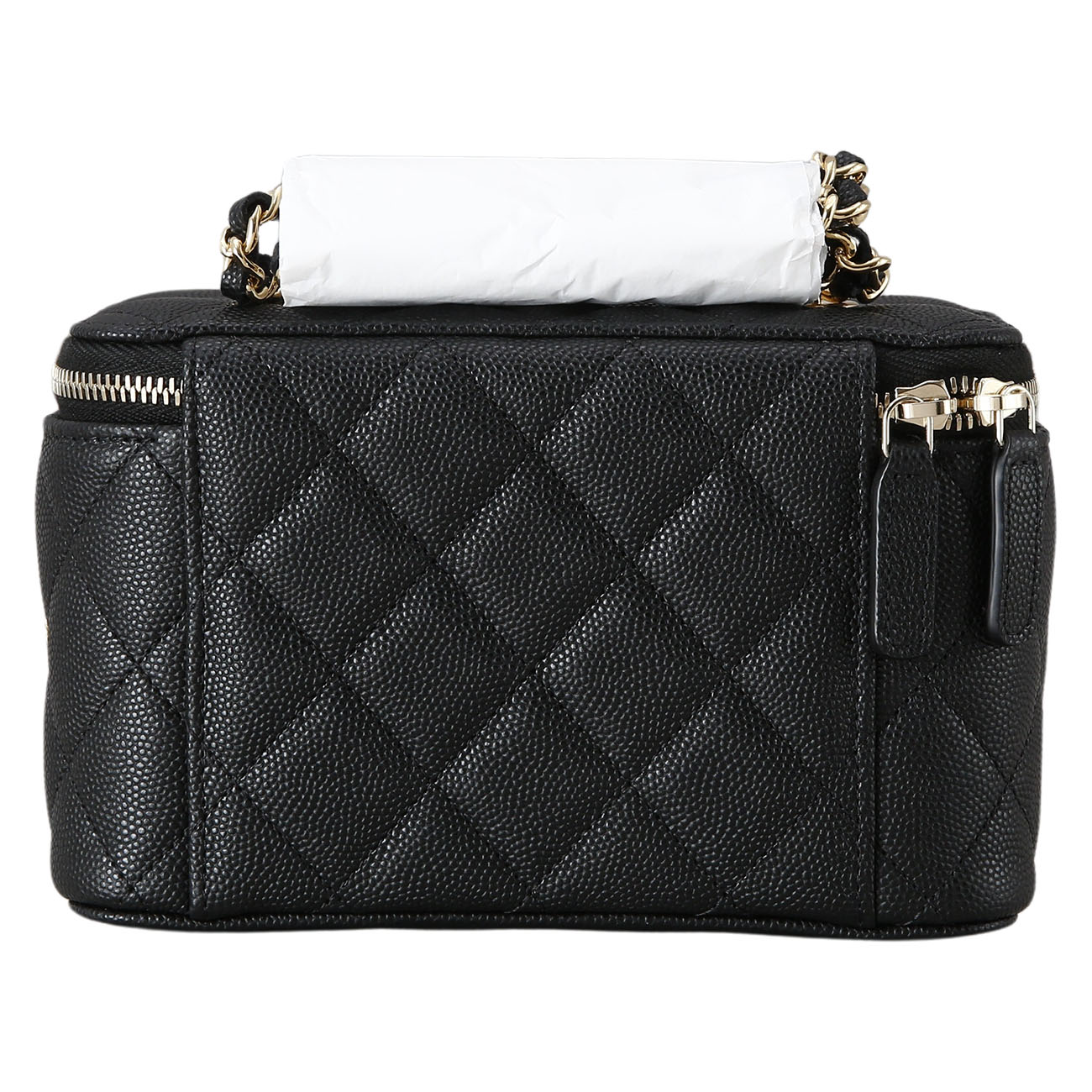 CHANEL(USED)샤넬 시즌 캐비어 포커 장식 베니티 체인 백