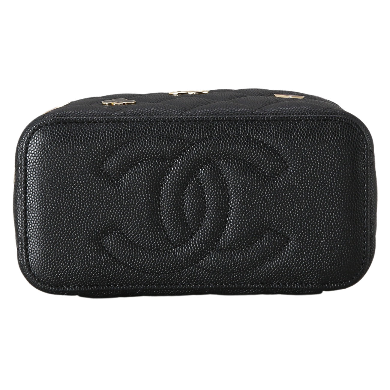 CHANEL(USED)샤넬 시즌 캐비어 포커 장식 베니티 체인 백
