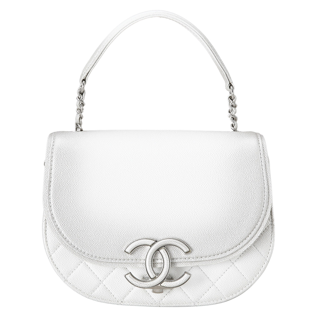 CHANEL(USED)샤넬 시즌 캐비어 CC로고 플랩 체인 백