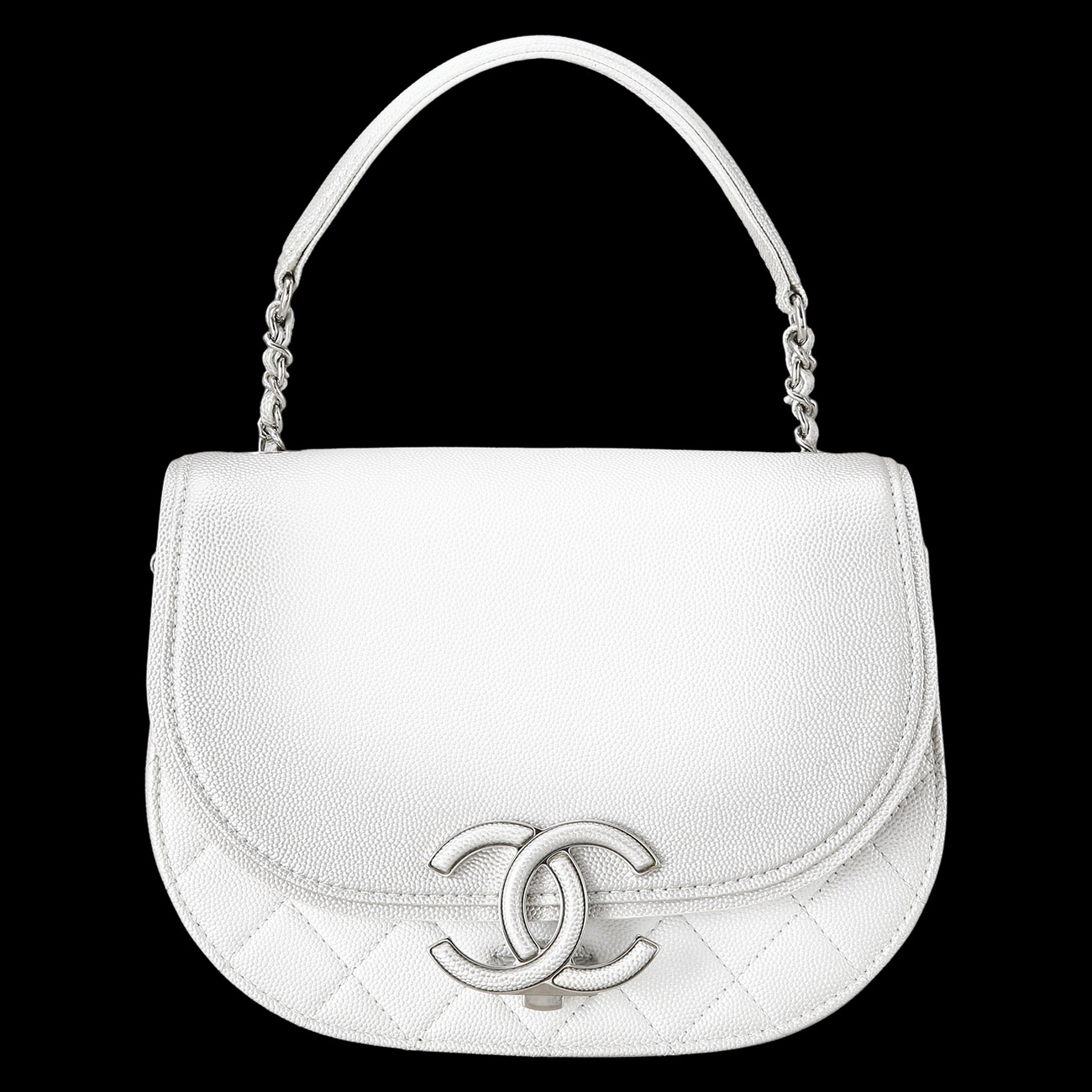CHANEL(USED)샤넬 시즌 캐비어 CC로고 플랩 체인 백