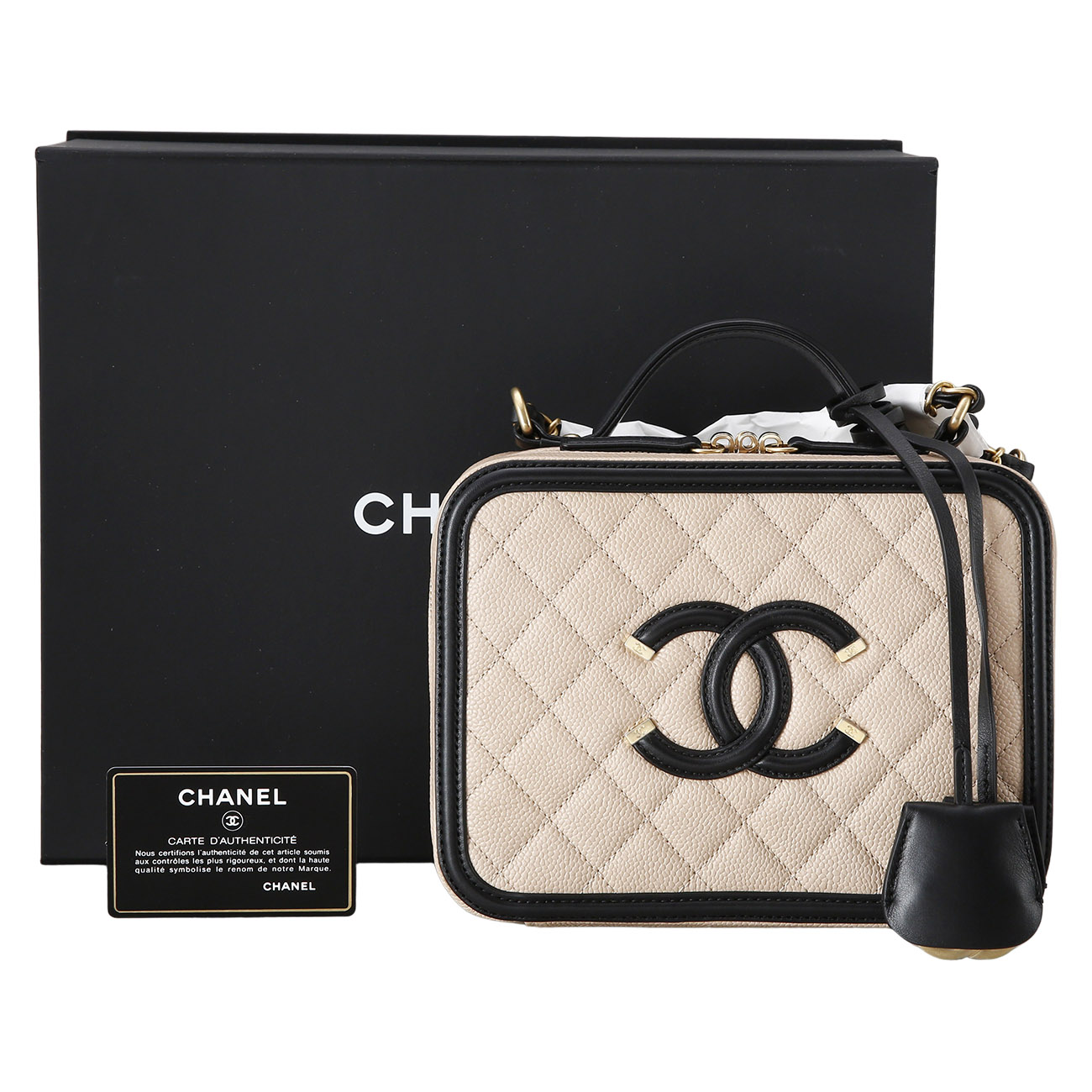 CHANEL(USED)샤넬 캐비어 코스메틱 케이스 체인 백